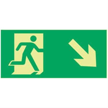 Imagem de Placa de Pvc Fotoluminescente Autoadesiva 15x30 Desca A Direita 315 Af Sinalize Placa Pvc Fotol