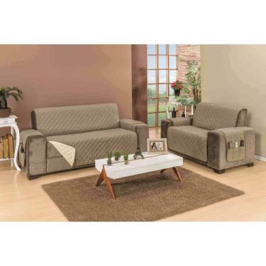 Imagem de Kit capa protetor de sofá padrao reclinavel ou fixo de 2 e 3 lugares +