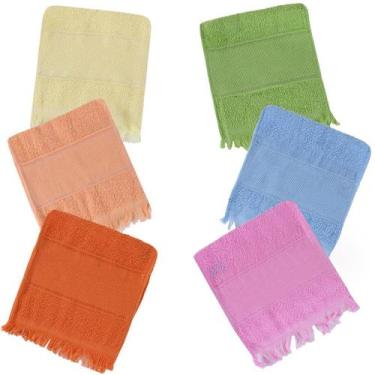 Imagem de Kit 100 Toalhas Social Fina Bianca 100% Algodão 21x31cm Cores Sortidas