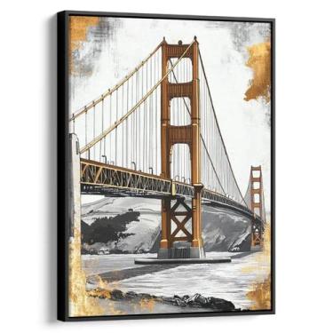 Imagem de Quadro Dourado Portal de Conexões Sobre o Mar - Mioquadros, 180x120 cm