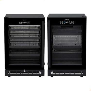 Imagem de Conjunto Venax Cervejeira e Adega Porta Invertida Touch Top Light-In 100 Litros preto fosco 127V