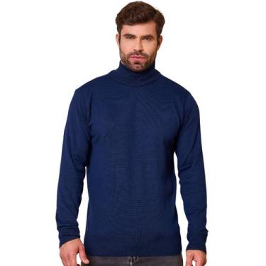 Imagem de Blusa de Frio Masculino Sueter de Tricô Gola Alta Estilosa - Baronesa 
