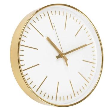 Imagem de Relógio de Parede 30cm Minimalista Silencioso Cor:Dourado - Wincy, Dou