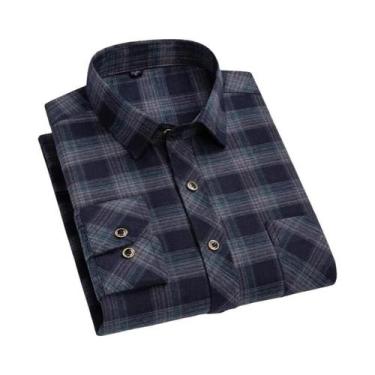 Imagem de Camisa De Flanela Masculina De Manga Longa 2024, Algodão Macio, Ajuste
