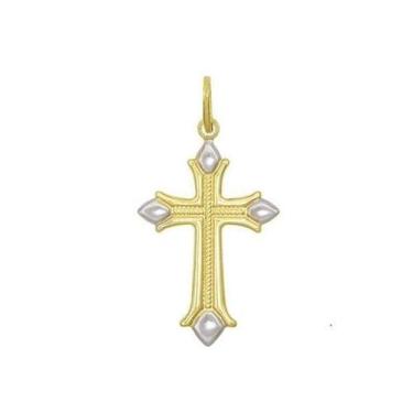 Imagem de Pingente Cruz Com Corda No Centro - Brilhante Folheados