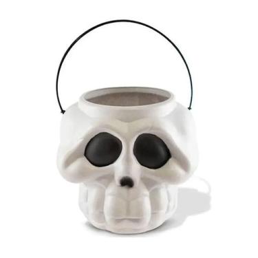 Imagem de Cesta Esqueleto Grande Decoração Halloween - Brasilflex - BRANCO - BRA