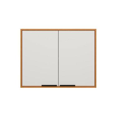 Imagem de Armário Aéreo Ravena 80CM 2 Portas MDF Off White para Cozinha Compacta