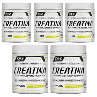 Imagem de Kit 5 Creatina 100%Pura Monohidratada Sem Sabor 5x300g FNB Sports Nutrition-Unissex