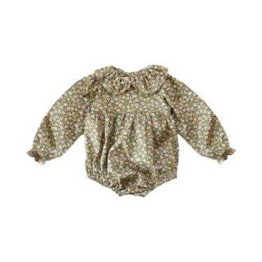 Imagem de Macacão floral vintage para meninas, roupas de primavera para festa de