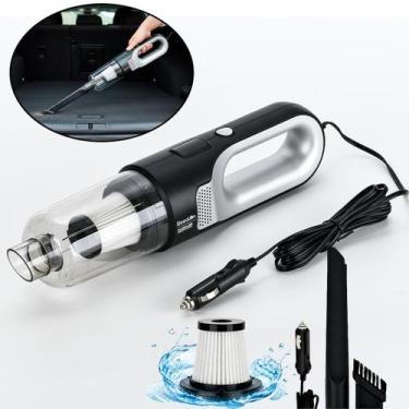 Imagem de Aspirador Portátil De Mão Automotivo Preto 12v 180W Cabo Bico Extra Lo