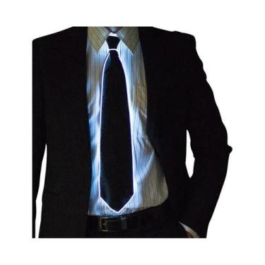 Imagem de Gravata Neon LED Luminosa Masculina Com Fio EL Para Festas, Halloween,