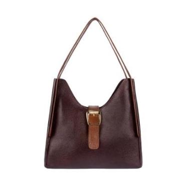 Imagem de Bolsa de mão em couro liso com fivela Leandra-Feminino