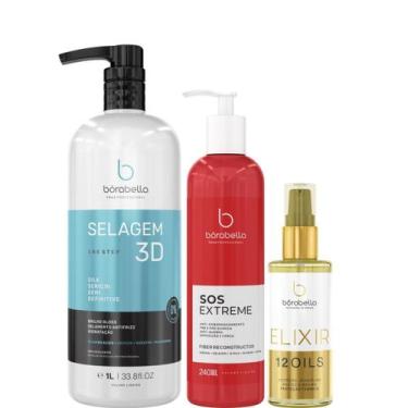 Imagem de Borabella Selagem 3D 1L + SOS Reconstrutor + Elixir 60ml