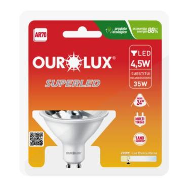 Imagem de Lampada superled ar70 4,5w biv gu10 2700k 24g ourolux, Bivolt