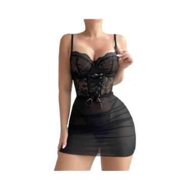 Imagem de Conjunto De Pijama Sexy De Renda Para Mulheres, Roupas De Dormir Sensu