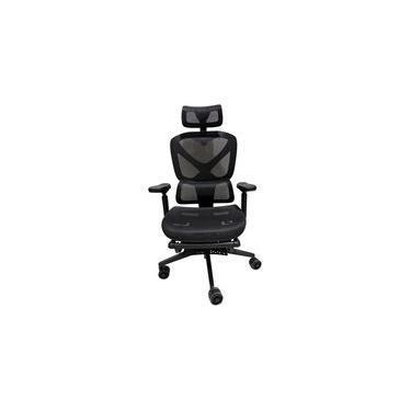 Imagem de Cadeira Ergonômica Formula V Ergolux 5 Plus, Encosto em Malha Respirável, Apoio de Braço Ajustável, Preto - ERGLX5PLUS-BK