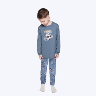 Imagem de Pijama Futebol Camiseta Manga Longa Meia Malha E Calça Malha Térmica S