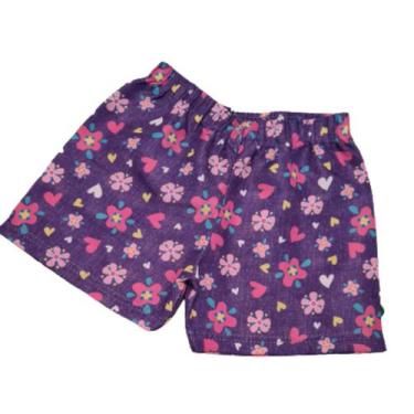 Imagem de Shorts Roxo Florido Tamanho 08 - Gabe Girl