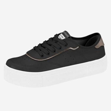 Imagem de Tenis Feminino Casual Confortável Moleca Sintético, Preto, 37