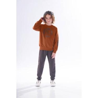 Imagem de Conjunto Moletom Infantil Menino Pulla Bulla Ref. 49771, Marrom, 6