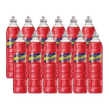 Imagem de Kit 12 Detergente Lava Louças Minuano Maçã 500ml