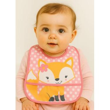 Imagem de Babador Bebê Felpudo Com Bolso Impermeável Estampado - hipertextil, Ra