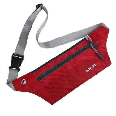 Imagem de Pochete slim fina impermeável unisex ajustável discreta - XT, Vermelho
