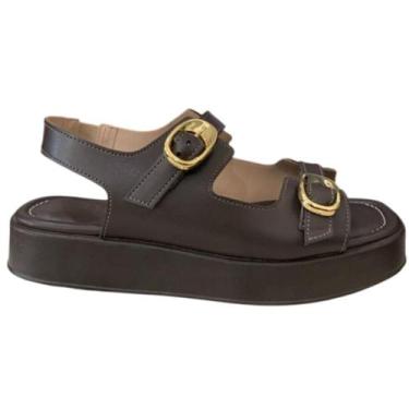 Imagem de Sandália Feminina Flatform com Fivela Confortável Plataforma Casual Vi