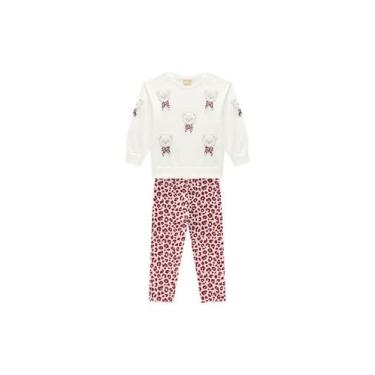 Imagem de Conjunto Calça Blusa Manga Longa Menina Milon, Off white, 1