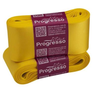 Imagem de Fita de Cetim Progresso 50mm - Nº 12 c/ 10 metros - Amarelo Gema