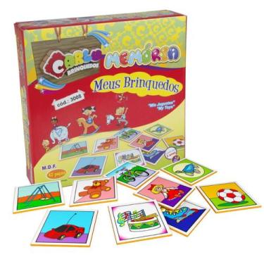 Imagem de Jogo da Memória Meus Brinquedos em MDF 40 Peças Concentração - Carlu B