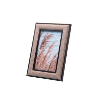 Imagem de Porta-Retrato Wolff Jute de Mdf Preto 10cm x 15cm