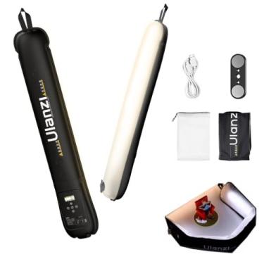 Imagem de Ulanzi UA12 Luminária de Tubo Inflável Bi-Color 12W, Luz LED Dobrável para Fotografia (2700K-6500K), Barra de Iluminação Recarregável 2500mAh com Montagem 1/4" para Gravação de Vídeo
