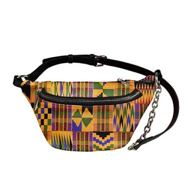 Imagem de GOSTONG Pochete Be Kind de couro de poliuretano para homens e mulheres, bolsas transversais leves, Listras étnicas africanas, One Size