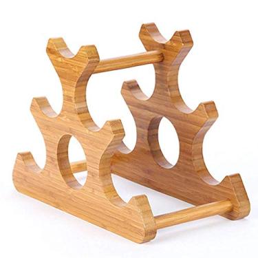 Imagem de Pkfinrd Estantes de vinho europeias de madeira maciça para decoração criativa para exibição de vinho, suporte para garrafa de vinho para sala de estar