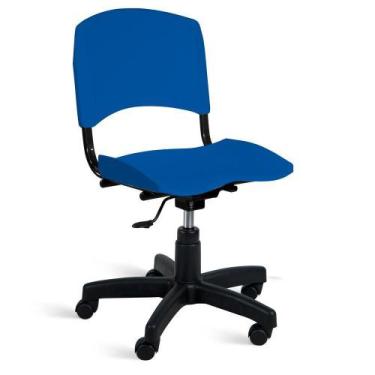 Imagem de Cadeira Plástica Giratória A/E Azul Lara - Shopcadeiras