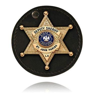 Imagem de Boston Leather Porta-crachá redondo de 9,8 cm, Swi - 5889-1