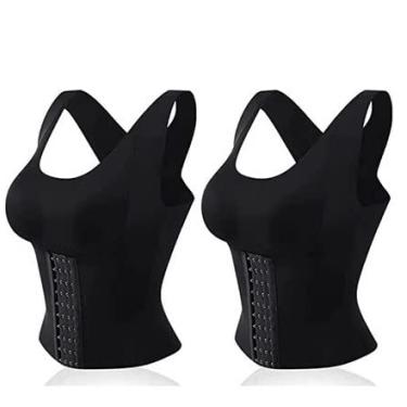 Imagem de Sutiã modelador de cintura 3 em 1, lindo sutiã push-up três em um nas costas (XGG, 2 pretos)