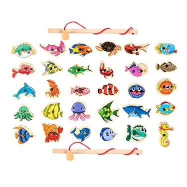 Imagem de Toyvian Jogo Magnético de Madeira: Peixes - Brinquedo Montessori de Motricidade Fina e Contagem para Crianças