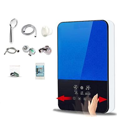 Imagem de LIUHD Aquecedor elétrico de água sem tanque com tela digital sensível ao toque, aquecedor elétrico constante de água quente para cozinha, louças e banheiro, azul