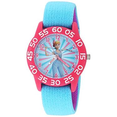 Imagem de Disney Relógio analógico de quartzo para meninas Toy Story 4 com pulseira de nylon, azul, 16 (modelo: WDS000700)