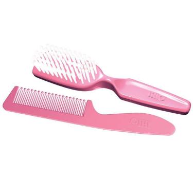 Imagem de Conjunto p/ Bebê Lillo 964130 c/ Escova e Pente - Rosa