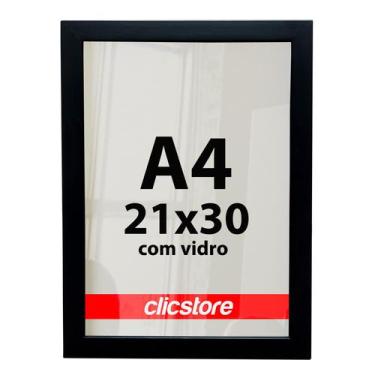 Imagem de Moldura A4 21X30cm Com Vidro E Fundo Para Quadros Retratos Certificado