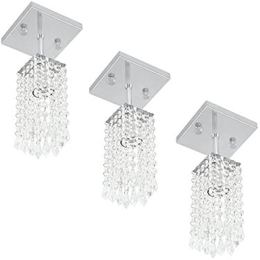 Imagem de 3 Lustres Plafon Clearcrillic Quadrado Cristal Acrílico
