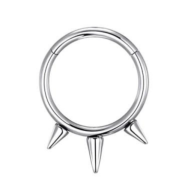 Imagem de ShineYingTi Argola de titânio Daith Sólido ASTM F136 Cartilagem Tragus Helix Anéis 16G Titânio Septo Piercing Rook Jewelry Articulado Segmento Argola CL21210, Titânio, Sem pedra preciosa