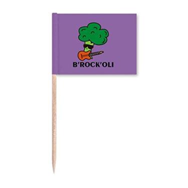 Imagem de Broccoli Music Guitar Performance Toothpick Flags Marker Topper Decoração de Festa