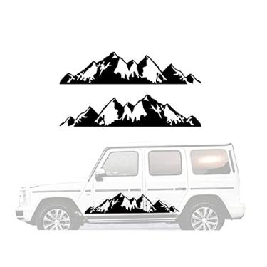Imagem de Acaigel 2 adesivos gráficos de montanha de neve preta para carro caminhão off-road camper van