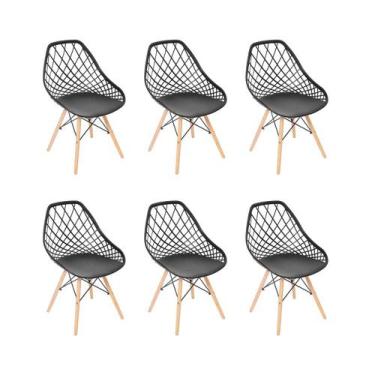 Imagem de Kit 6 Cadeiras De Jantar Kaila Preta Eames - Sf. Home