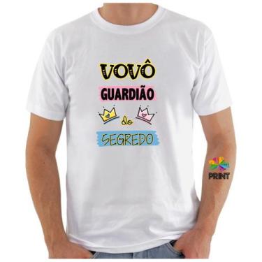 Imagem de Camiseta Adulto Vovô Guardião Do Segredo Est. Rosa Azul - Chá De Bebê