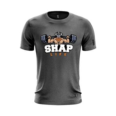 Imagem de Camiseta Shap Life Viking Gym Academia Bodybuilder Cor:Chumbo;Tamanho:GG